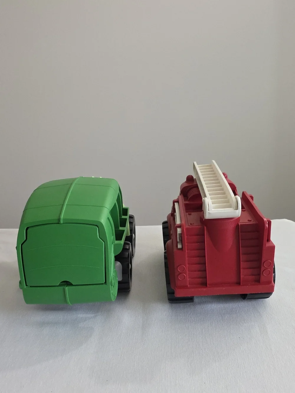 Green Toys Green Recycle Truck & Red Fire Engine Lot Of 2 Toy Vehicles USA Made